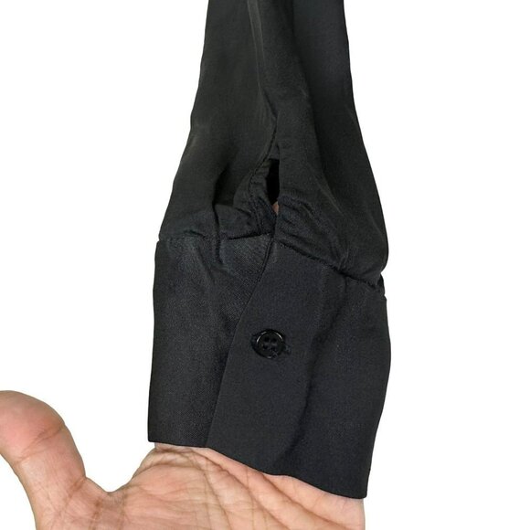 2/$30 Zara Black Satin‎ Efect Crop Shirt Dressy Size Small - Picture 7 of 15